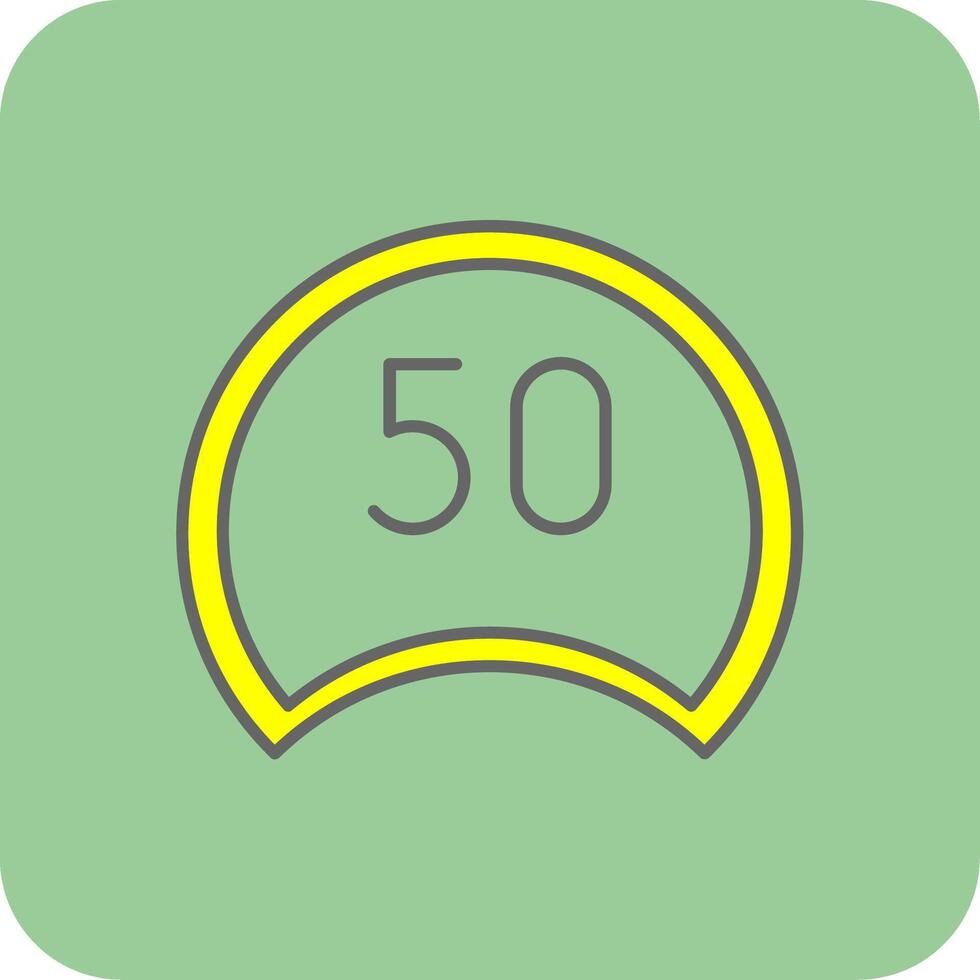 Speed Limit Filled Yellow Icon vector