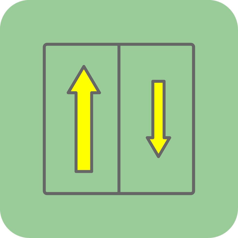 Priority Oncomming Filled Yellow Icon vector