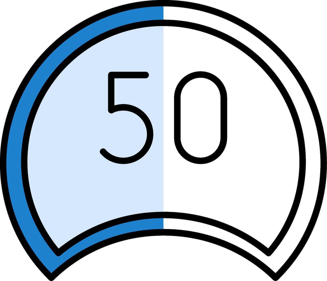 Speed Limit Filled Half Cut Icon vector