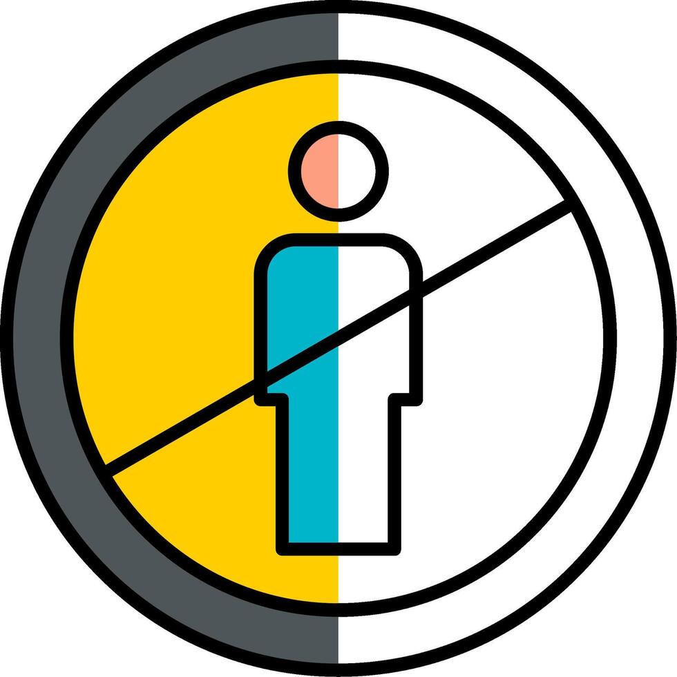 No Entry Filled Half Cut Icon vector