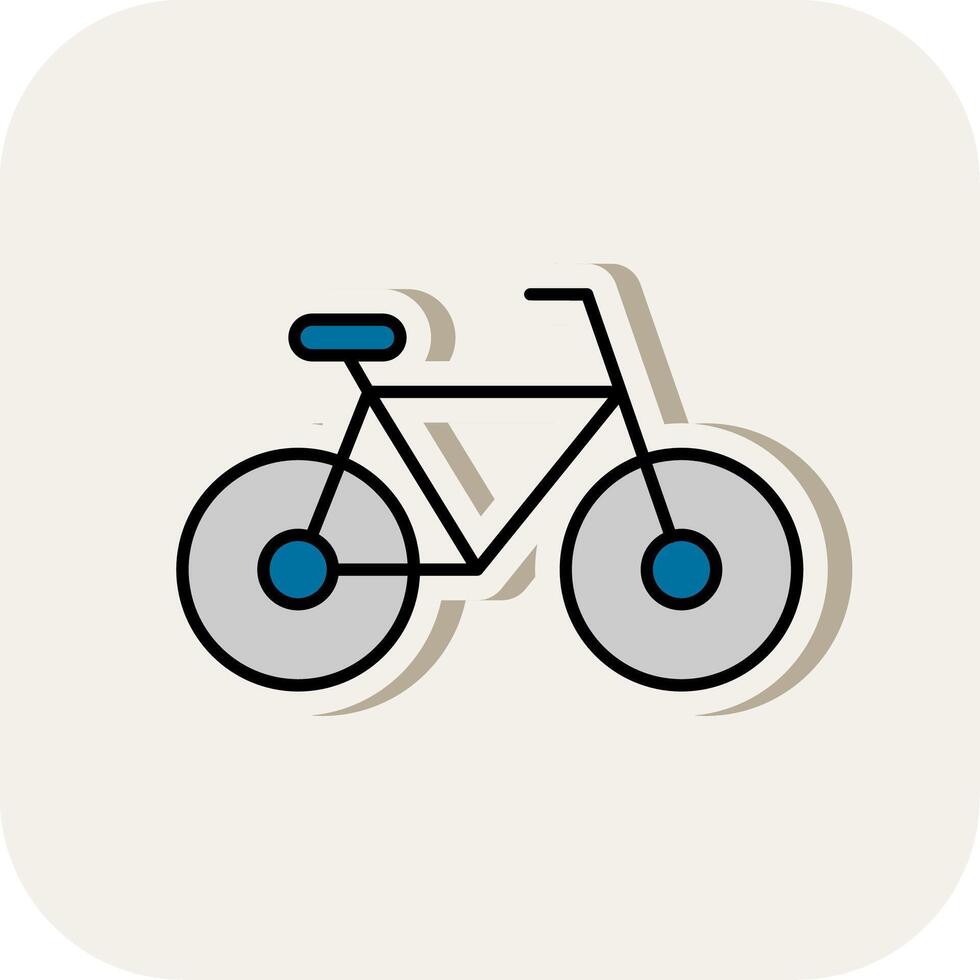Bicycle Line Filled White Shadow Icon vector