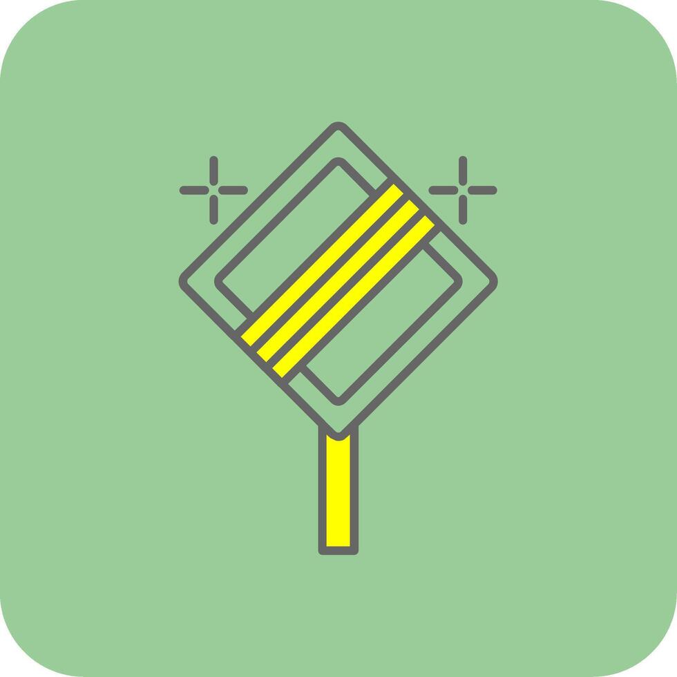 End Of Priority Filled Yellow Icon vector