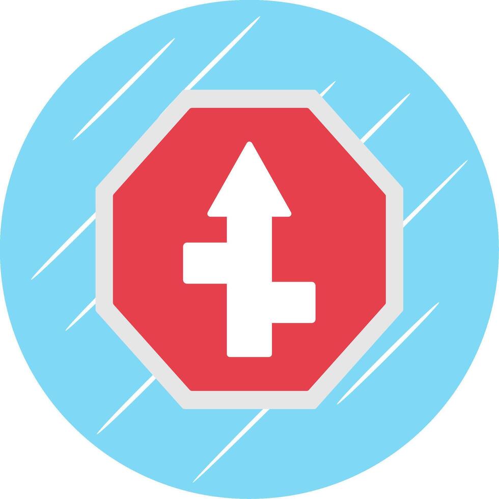 Crossways Sign Flat Blue Circle Icon vector