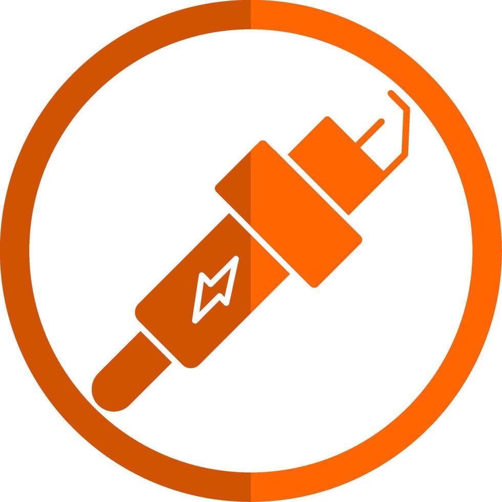 Spark Plug Glyph Orange Circle Icon vector