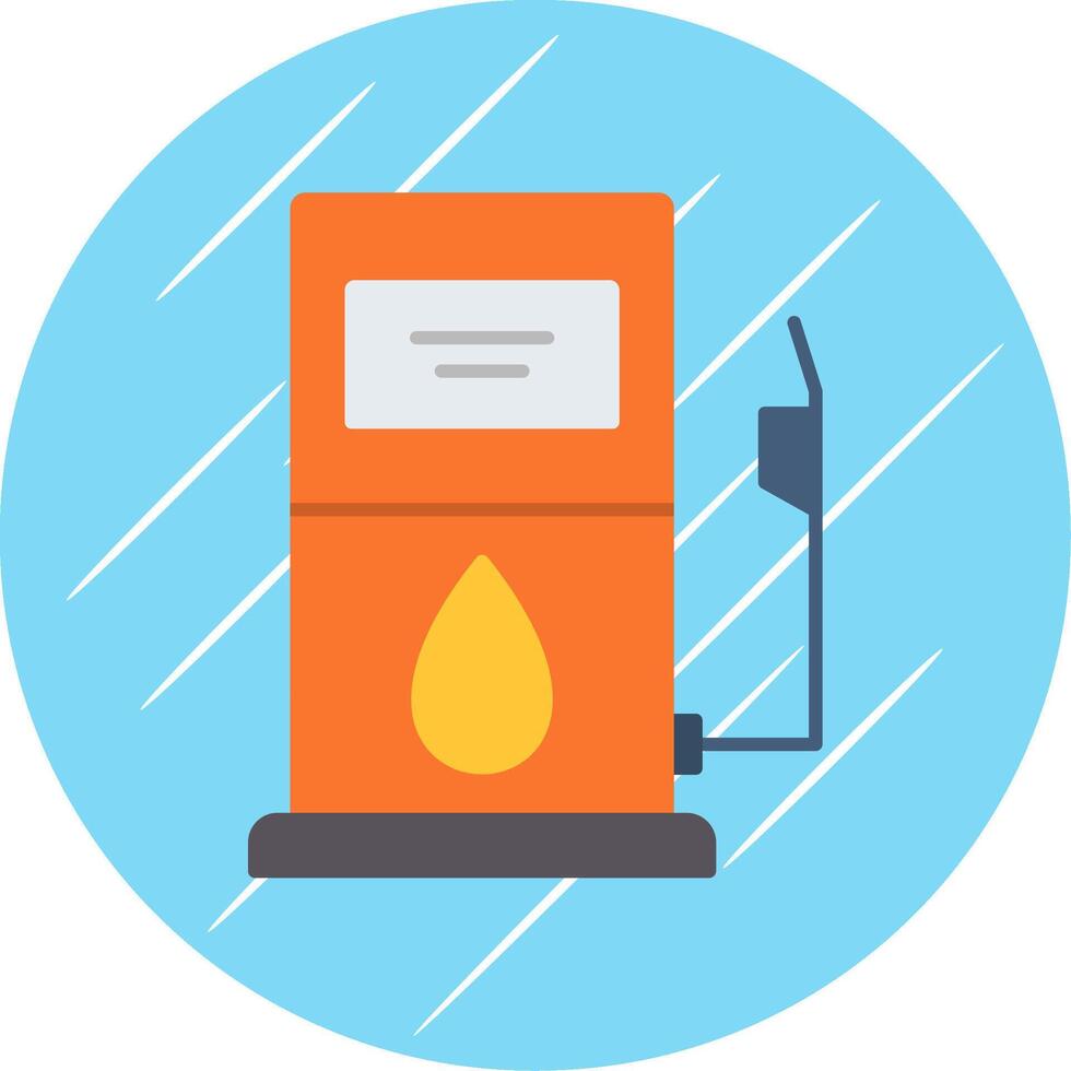 Gas Station Flat Blue Circle Icon vector