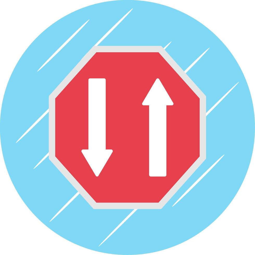 Two Way Flat Blue Circle Icon vector