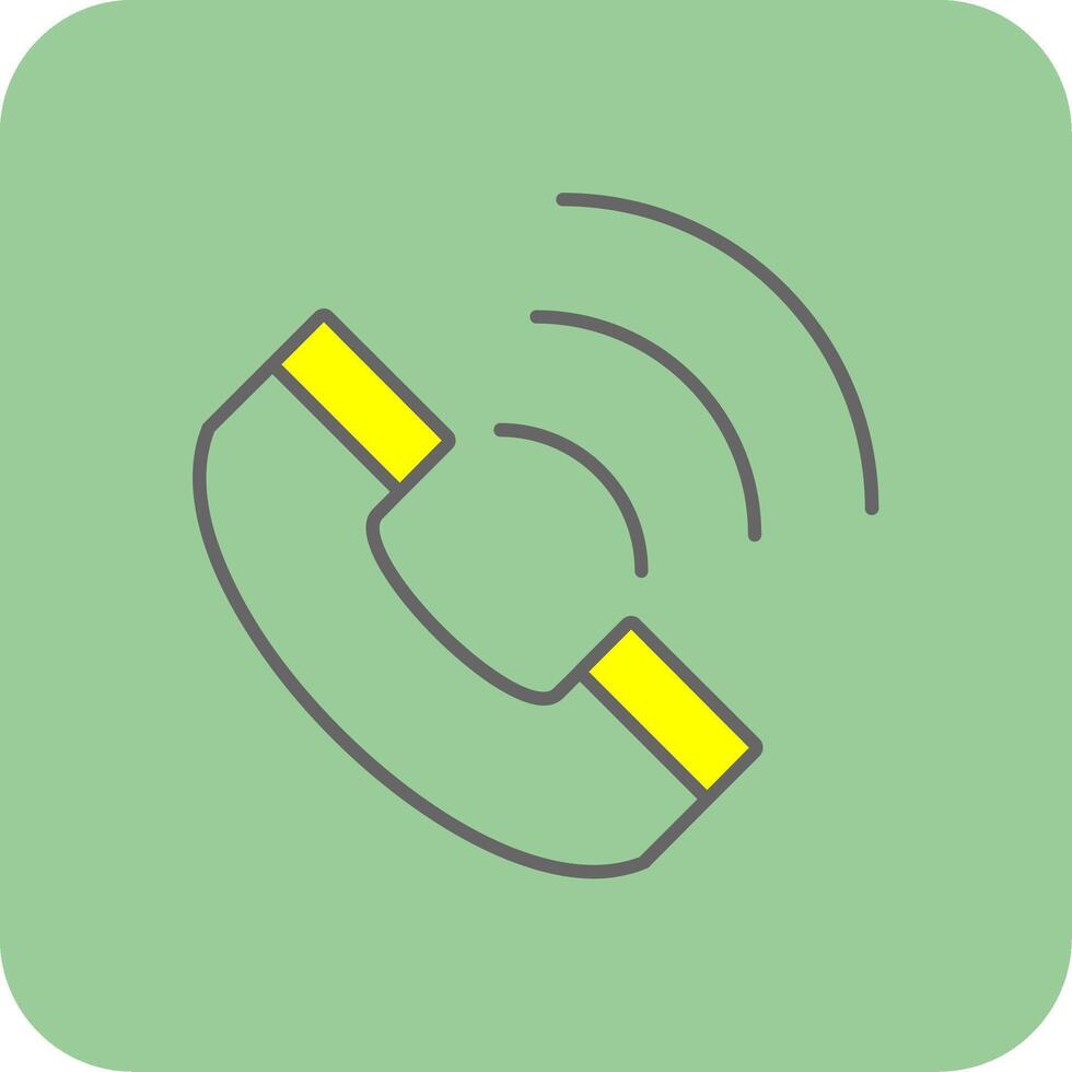 Phone Filled Yellow Icon vector