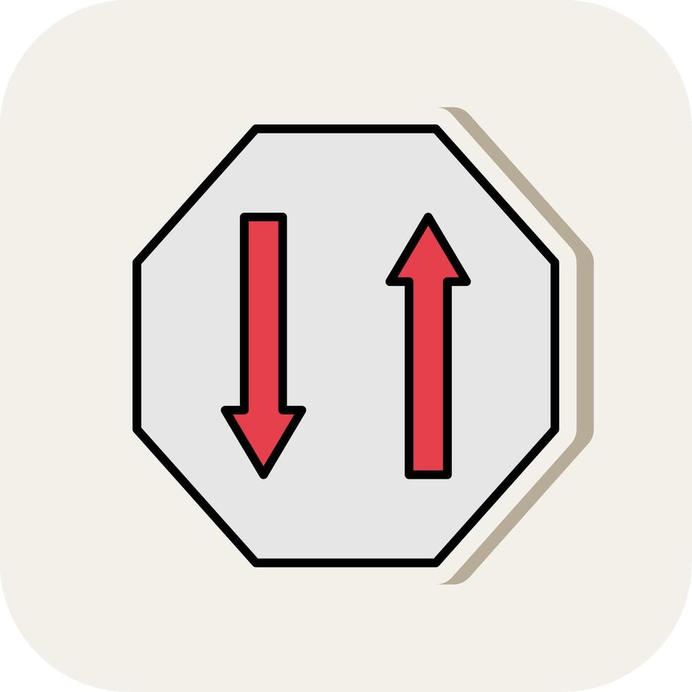 Two Way Line Filled White Shadow Icon vector