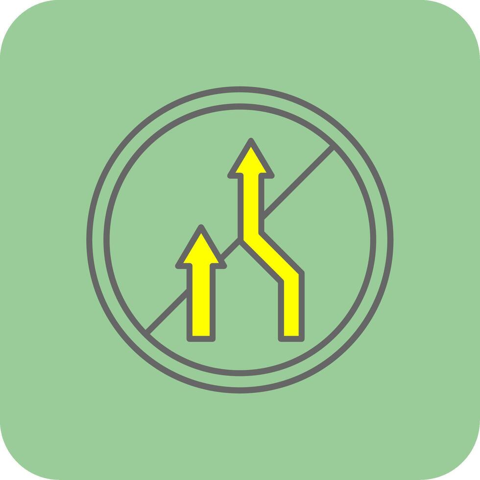 No Overtaking Filled Yellow Icon vector