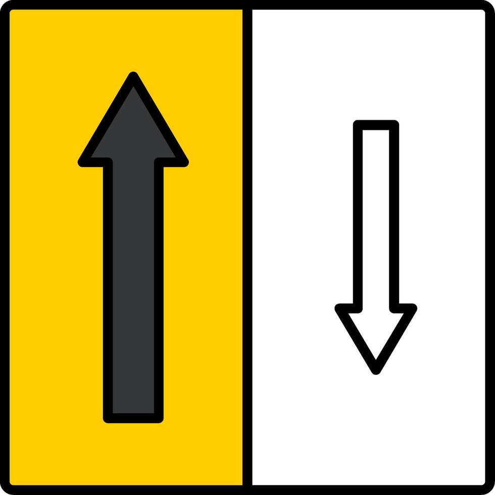 Priority Oncomming Filled Half Cut Icon vector