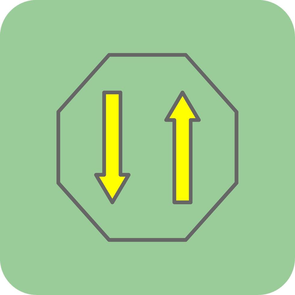 Two Way Filled Yellow Icon vector