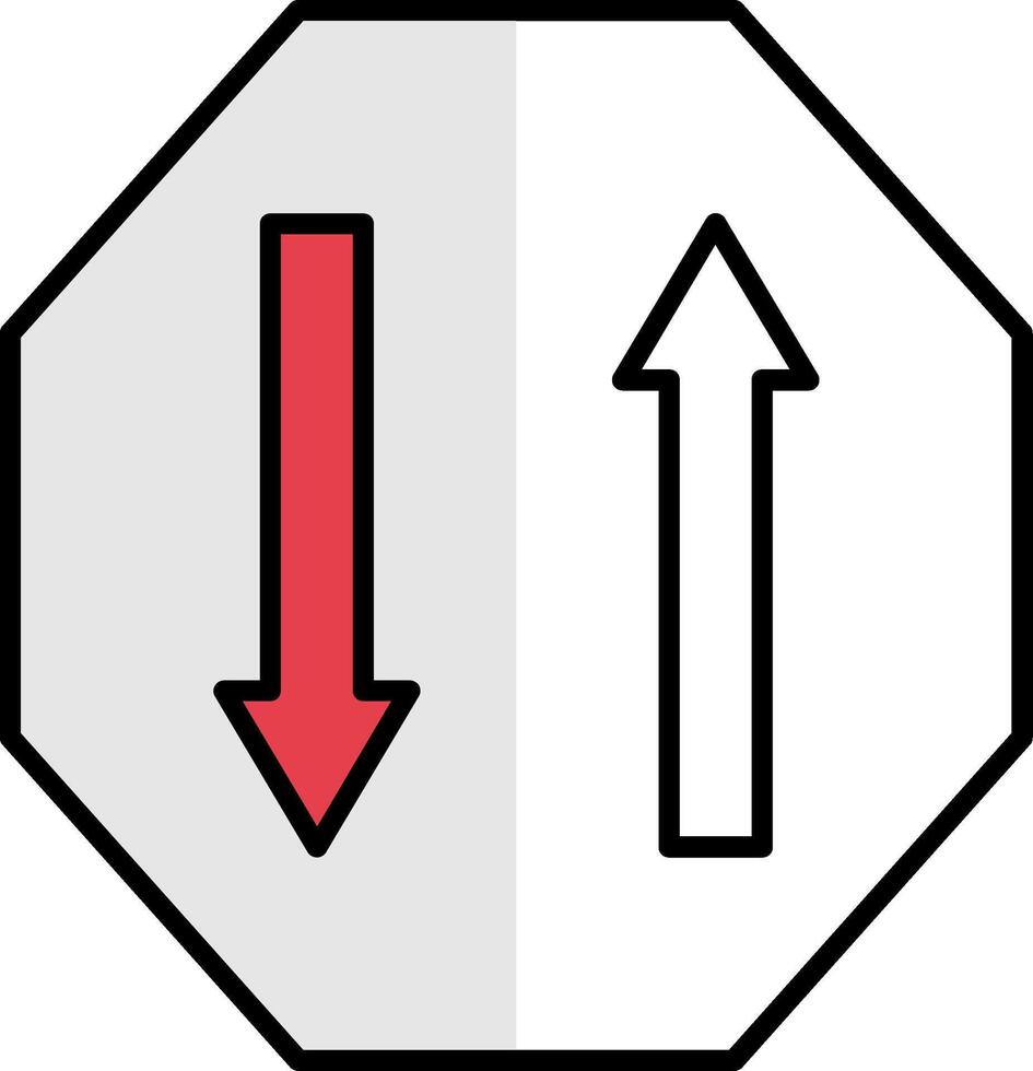 Two Way Filled Half Cut Icon vector