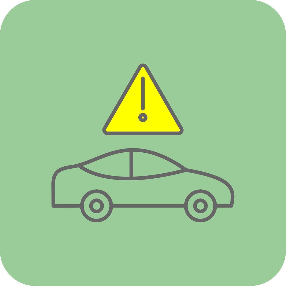 Traffic Jam Filled Yellow Icon vector