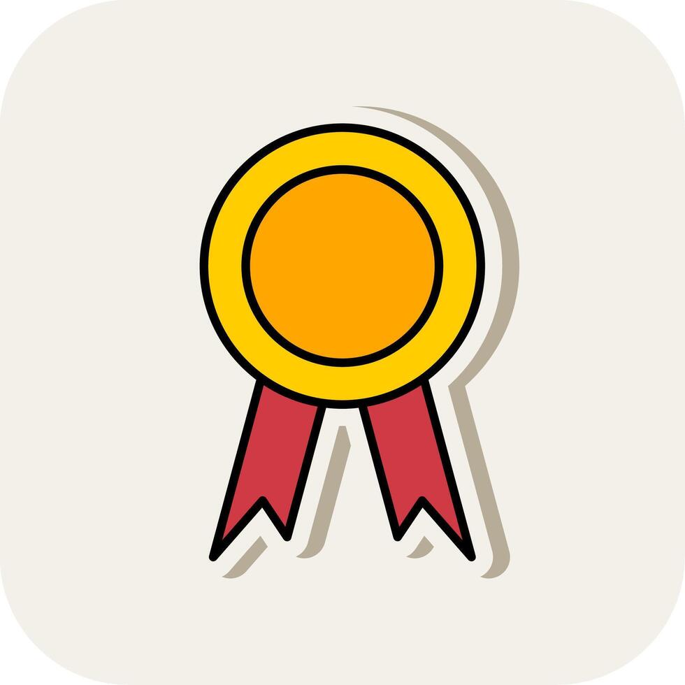 Award Line Filled White Shadow Icon vector