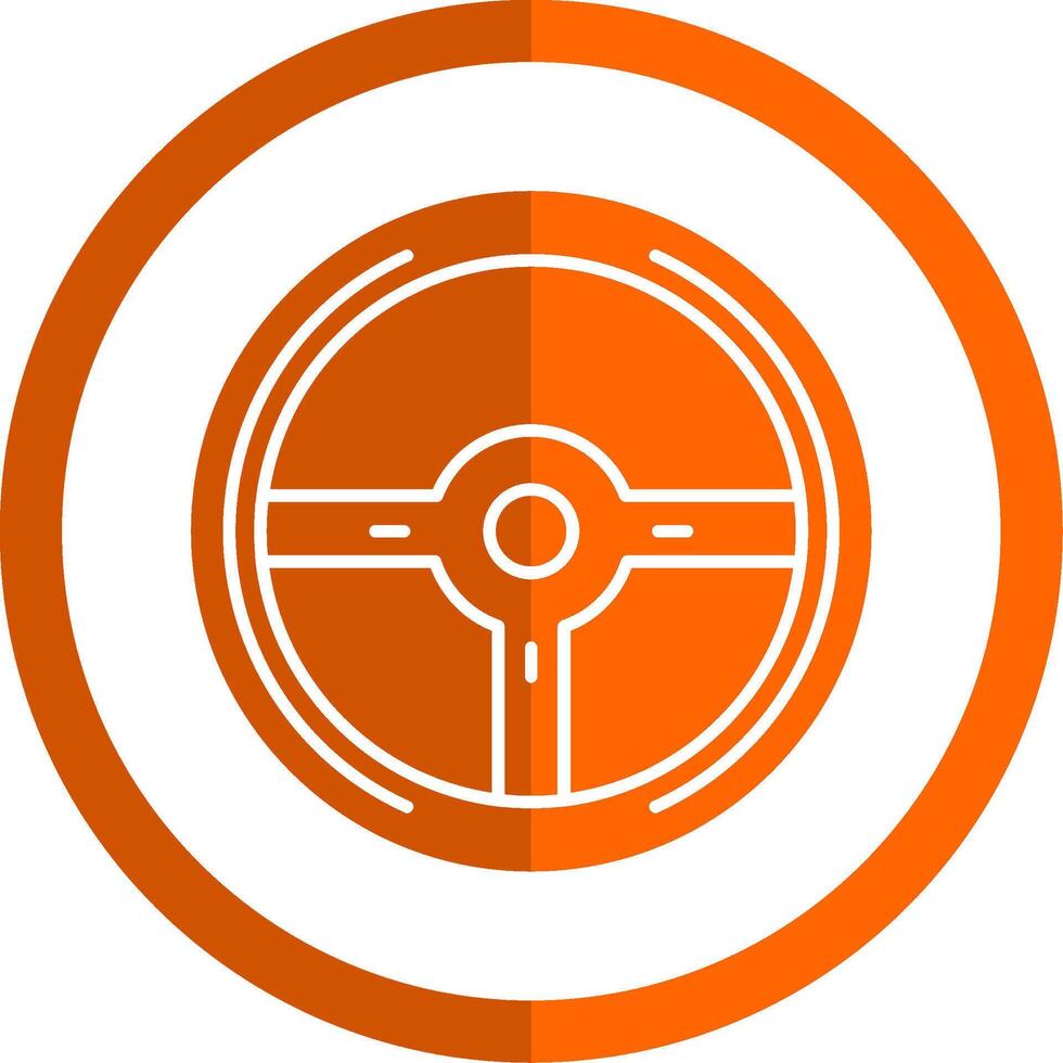 Steering Wheel Glyph Orange Circle Icon vector