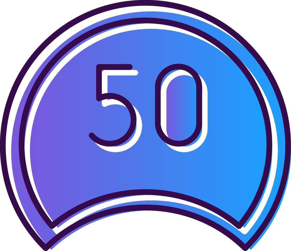 Speed Limit Gradient Filled Icon vector