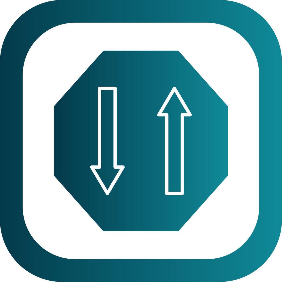 Two Way Glyph Gradient Round Corner Icon vector