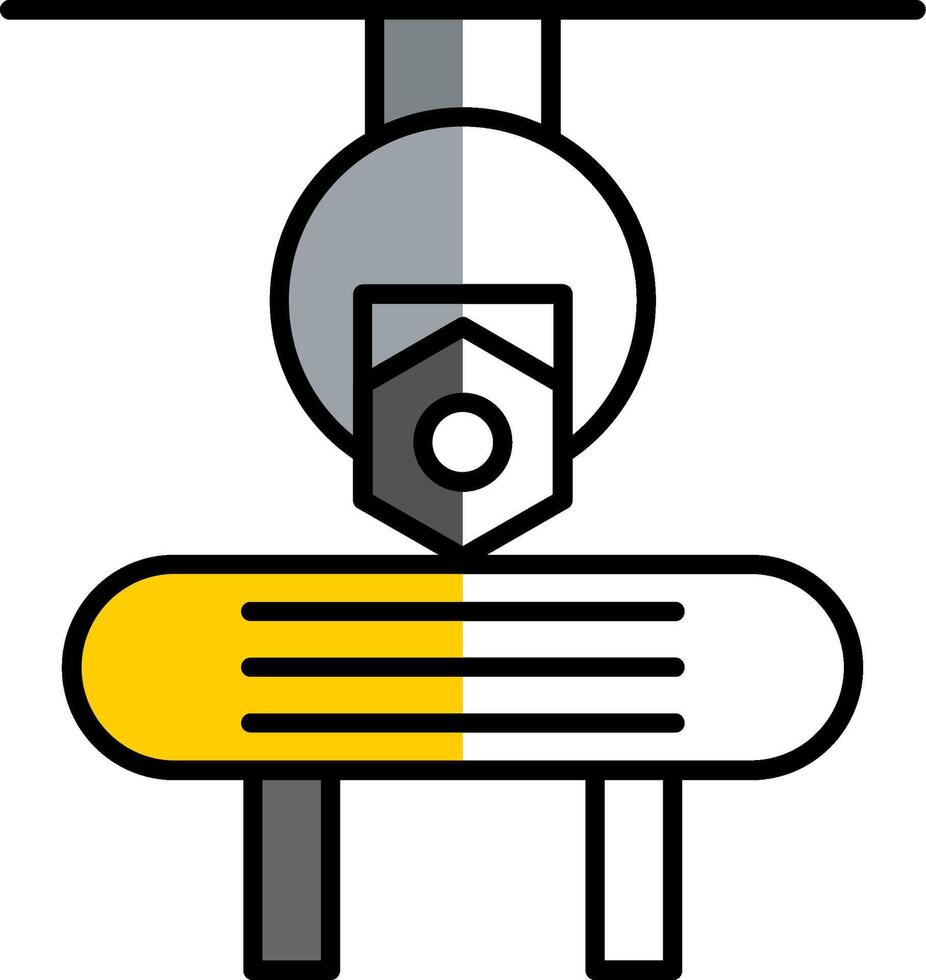 Machinery Filled Half Cut Icon vector