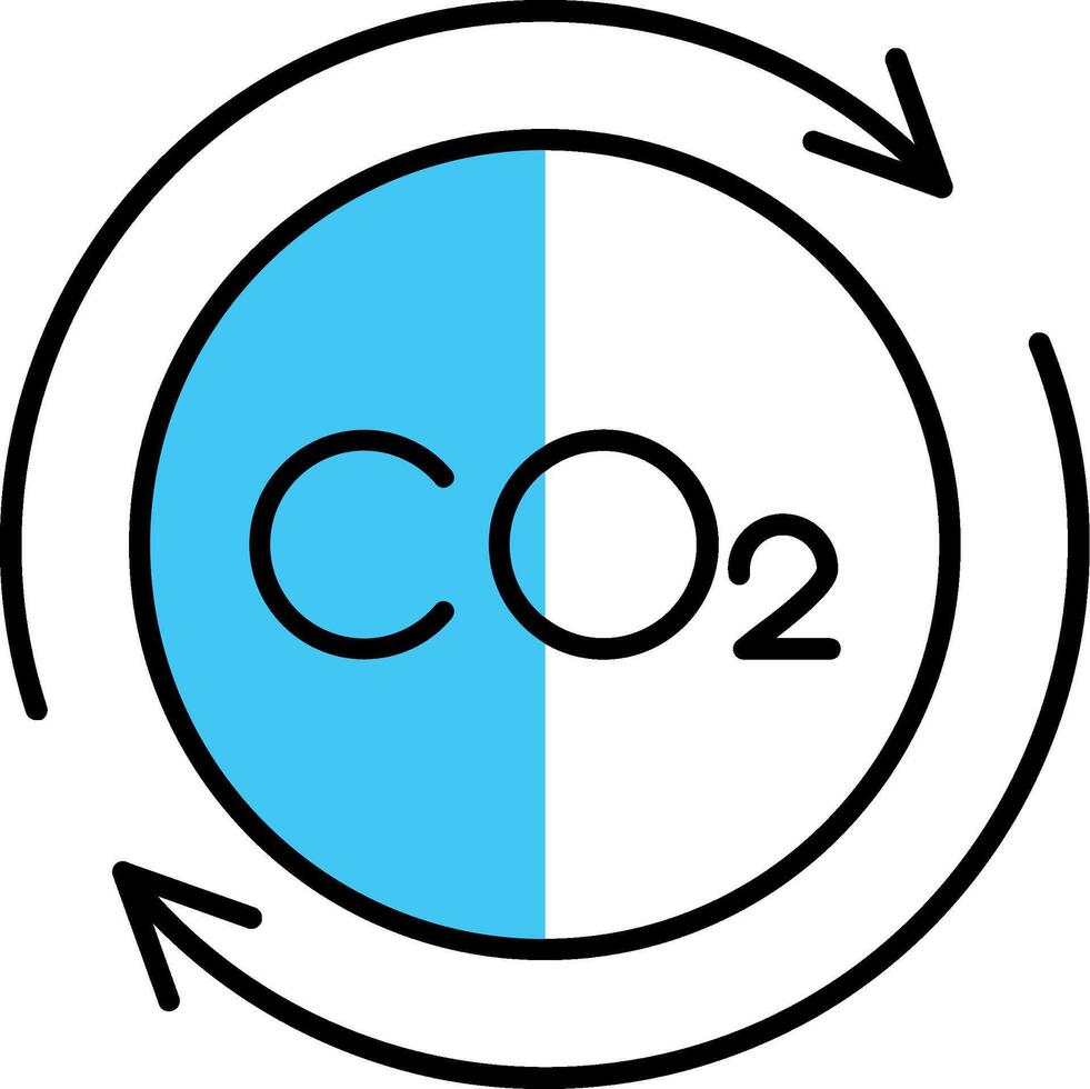 Carbon Cycle Filled Half Cut Icon vector