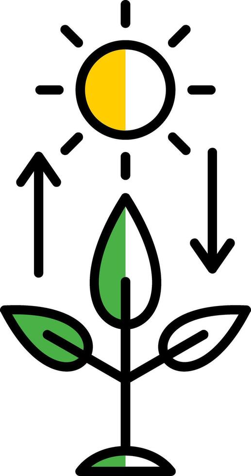 Photosynthesis Filled Half Cut Icon vector