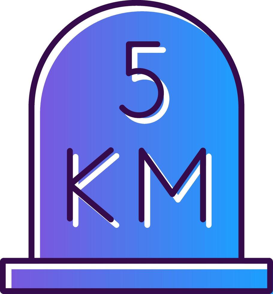 kilometer Gradient Filled Icon vector