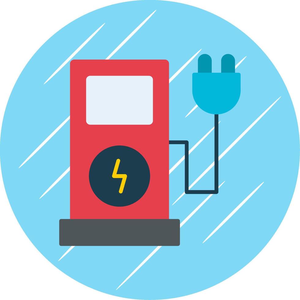 Electric Charge Flat Blue Circle Icon vector