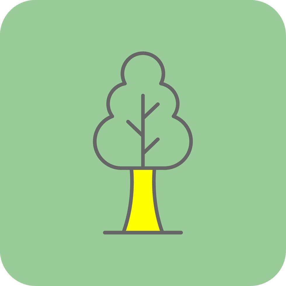 Tree Filled Yellow Icon vector