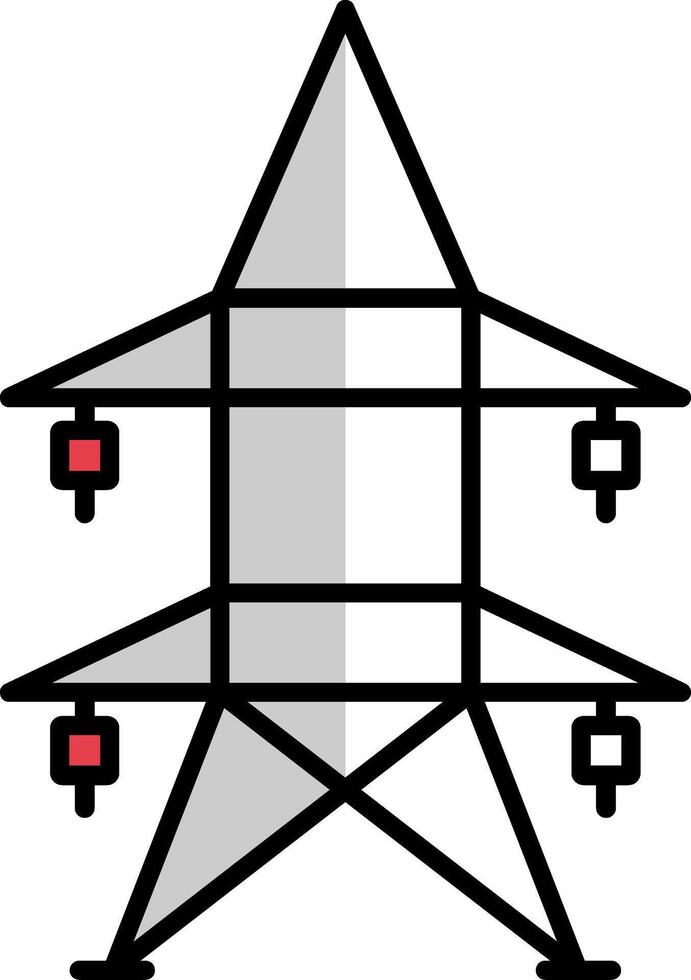 Electric Tower Filled Half Cut Icon vector