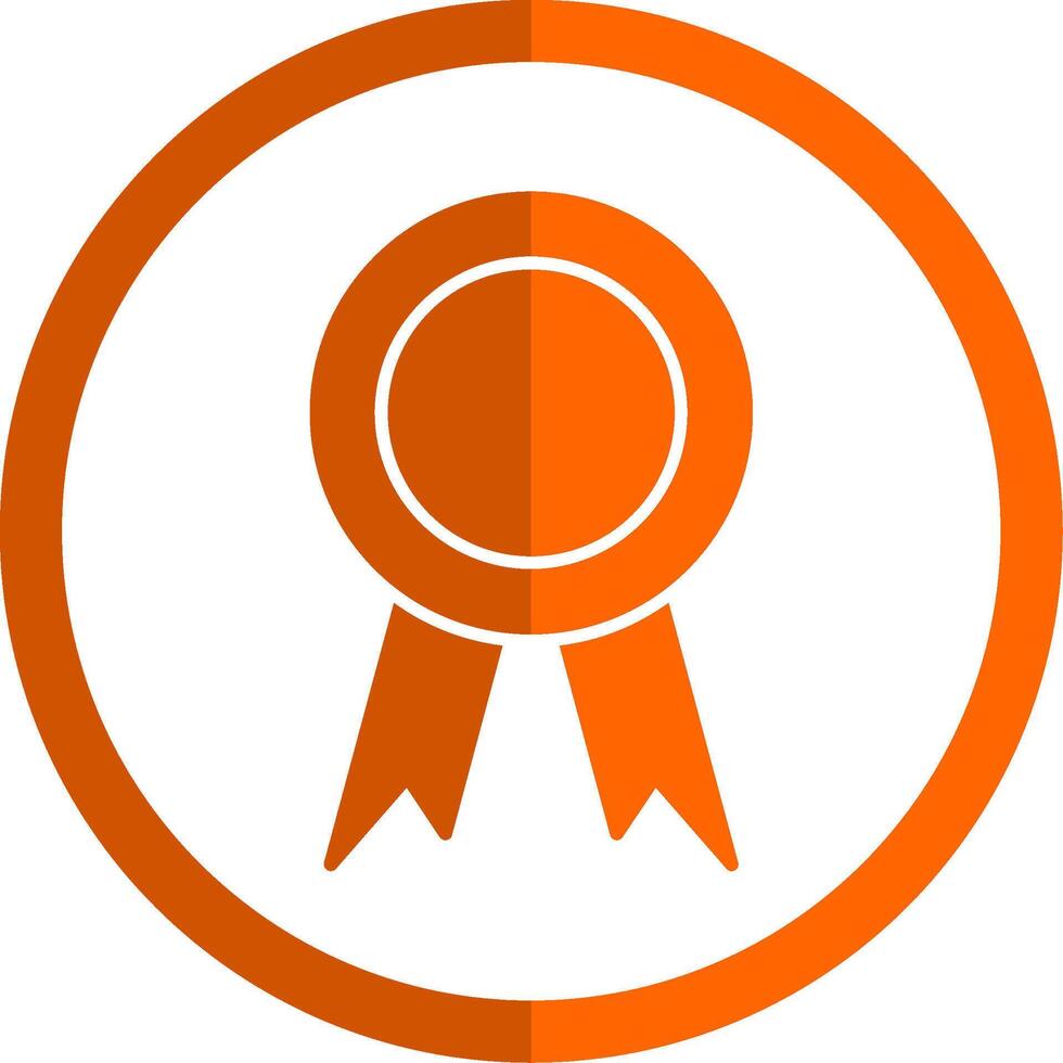 Award Glyph Orange Circle Icon vector