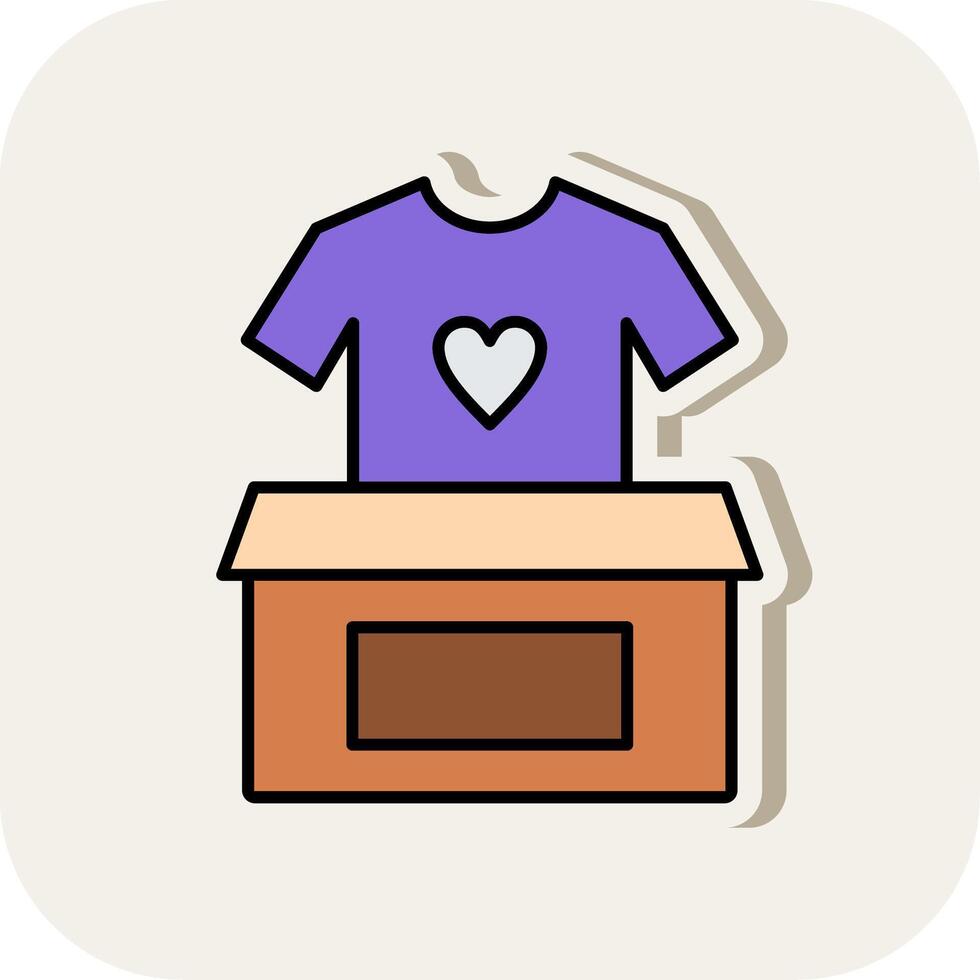 Clothes Donation Line Filled White Shadow Icon vector