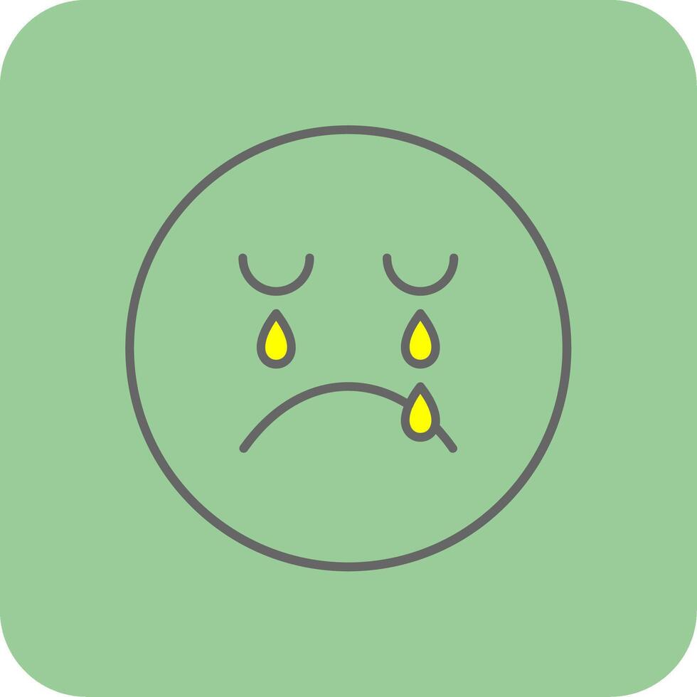 Crying Filled Yellow Icon vector
