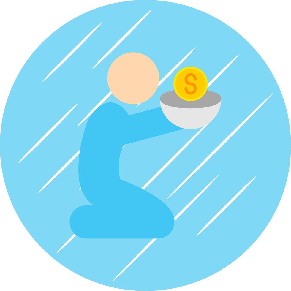 Poverty Flat Blue Circle Icon vector