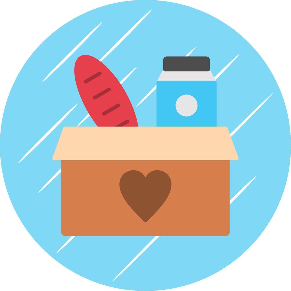 Food Donation Flat Blue Circle Icon vector