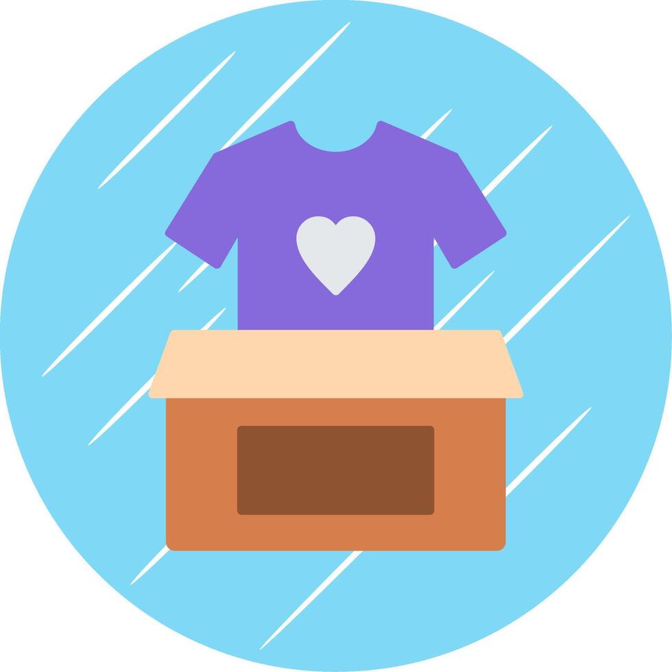 ropa donación plano azul circulo icono vector