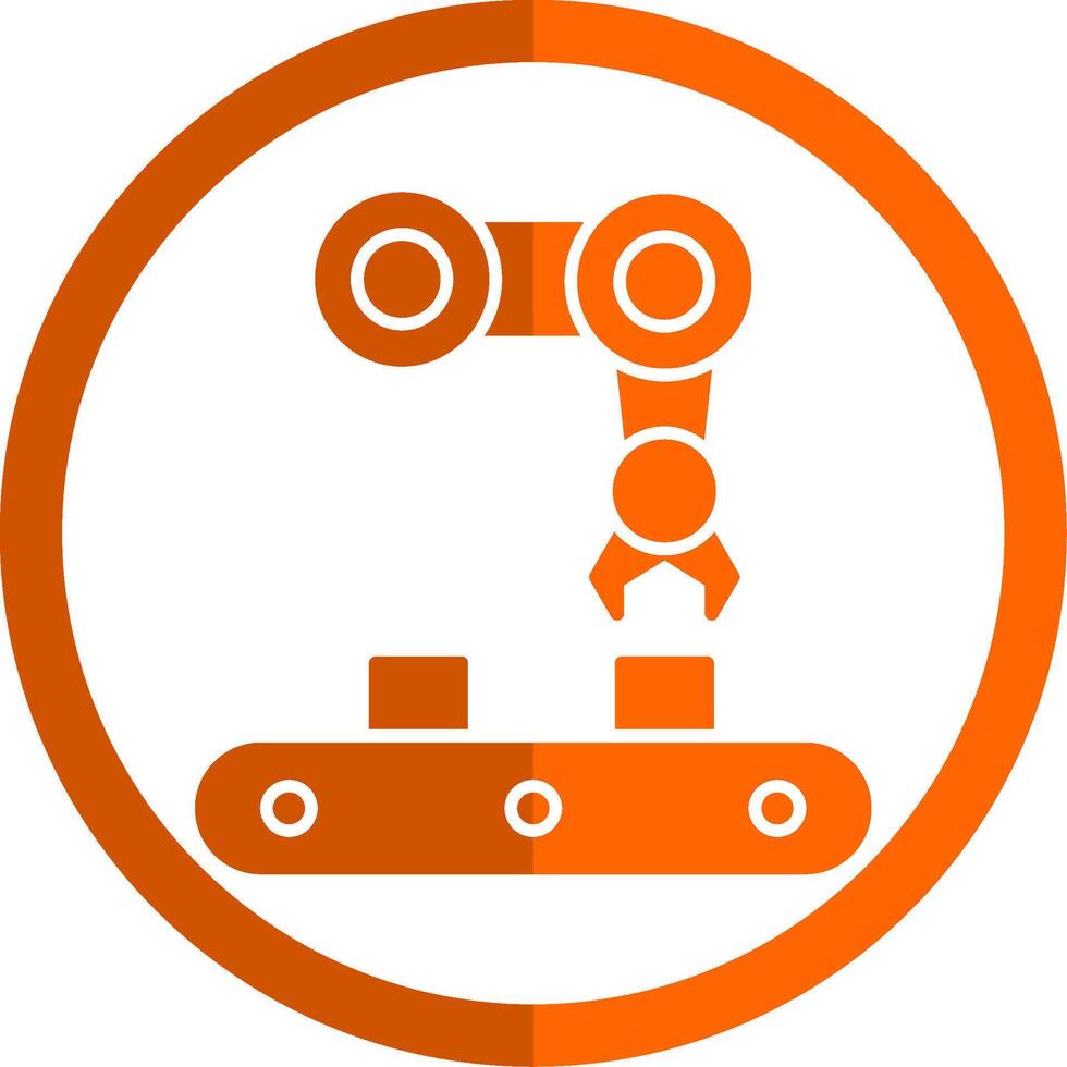 Machine Glyph Orange Circle Icon vector