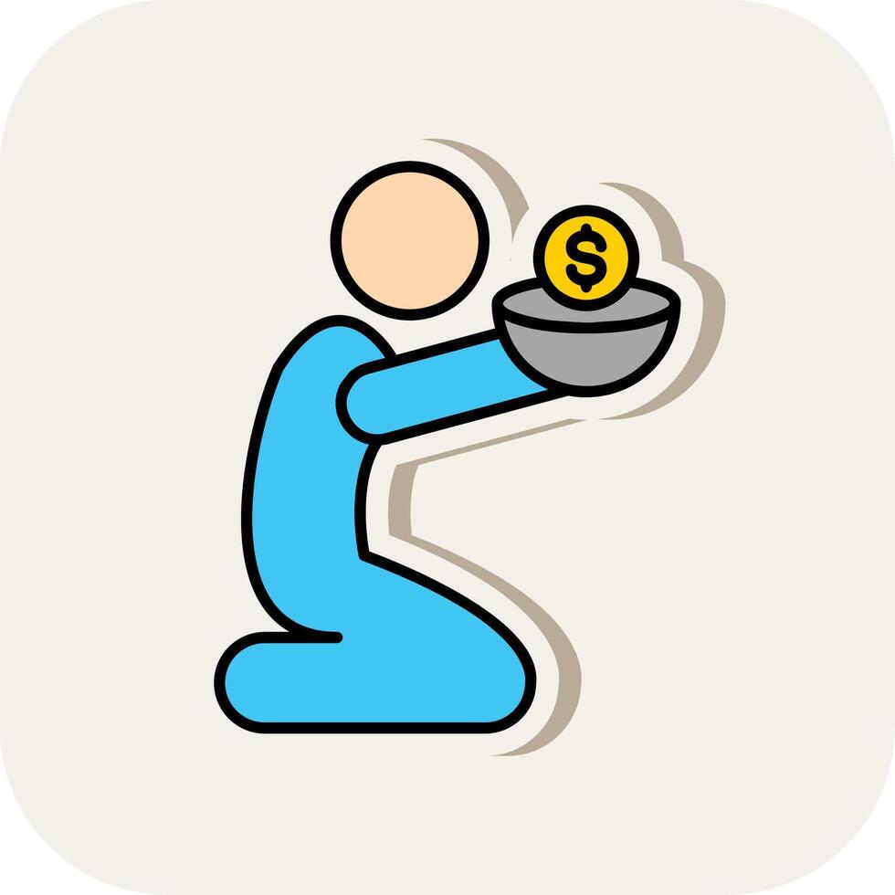 Poverty Line Filled White Shadow Icon vector
