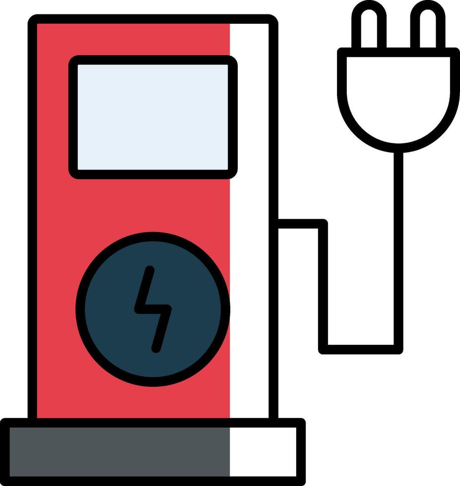 Electric Charge Filled Half Cut Icon vector