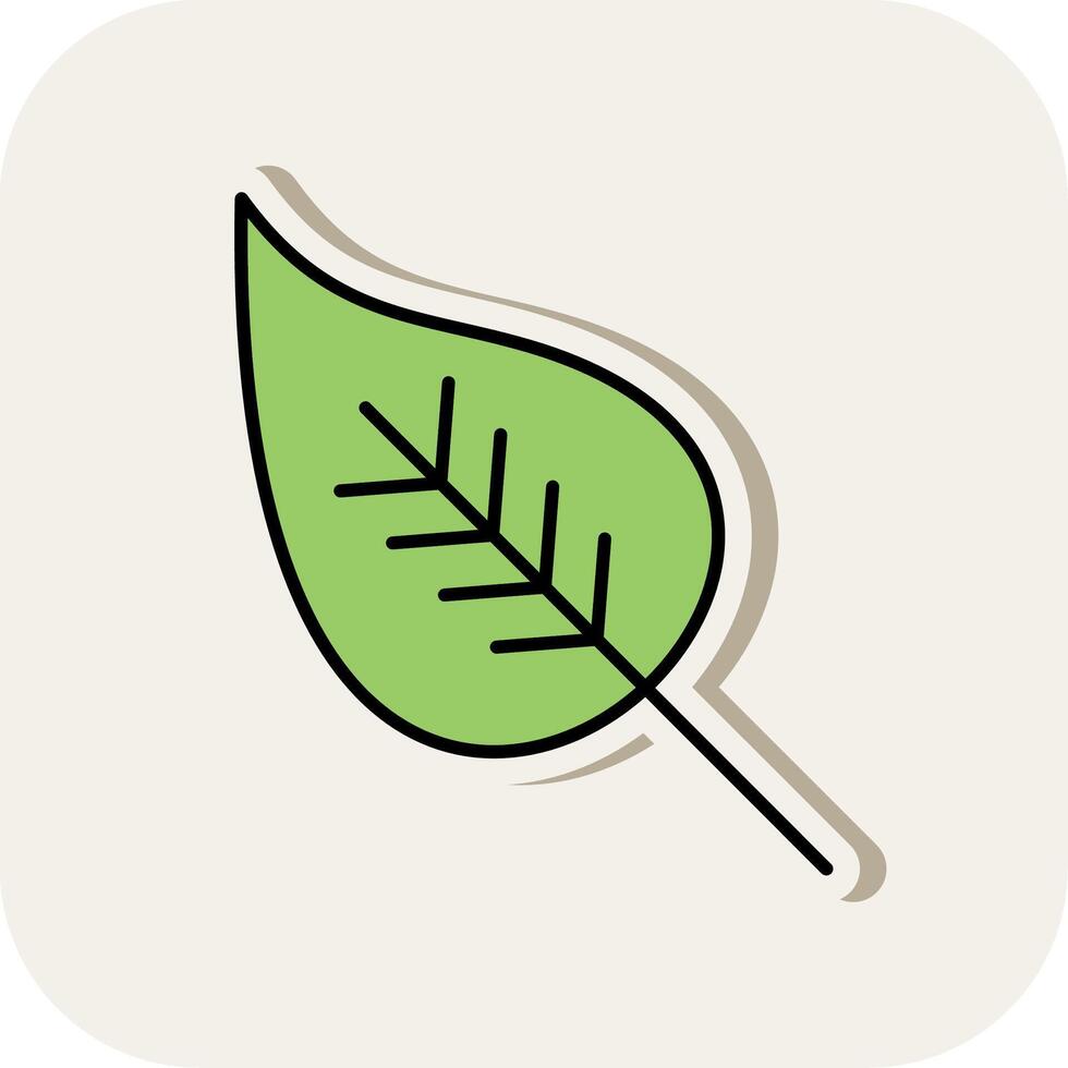 Leaf Line Filled White Shadow Icon vector