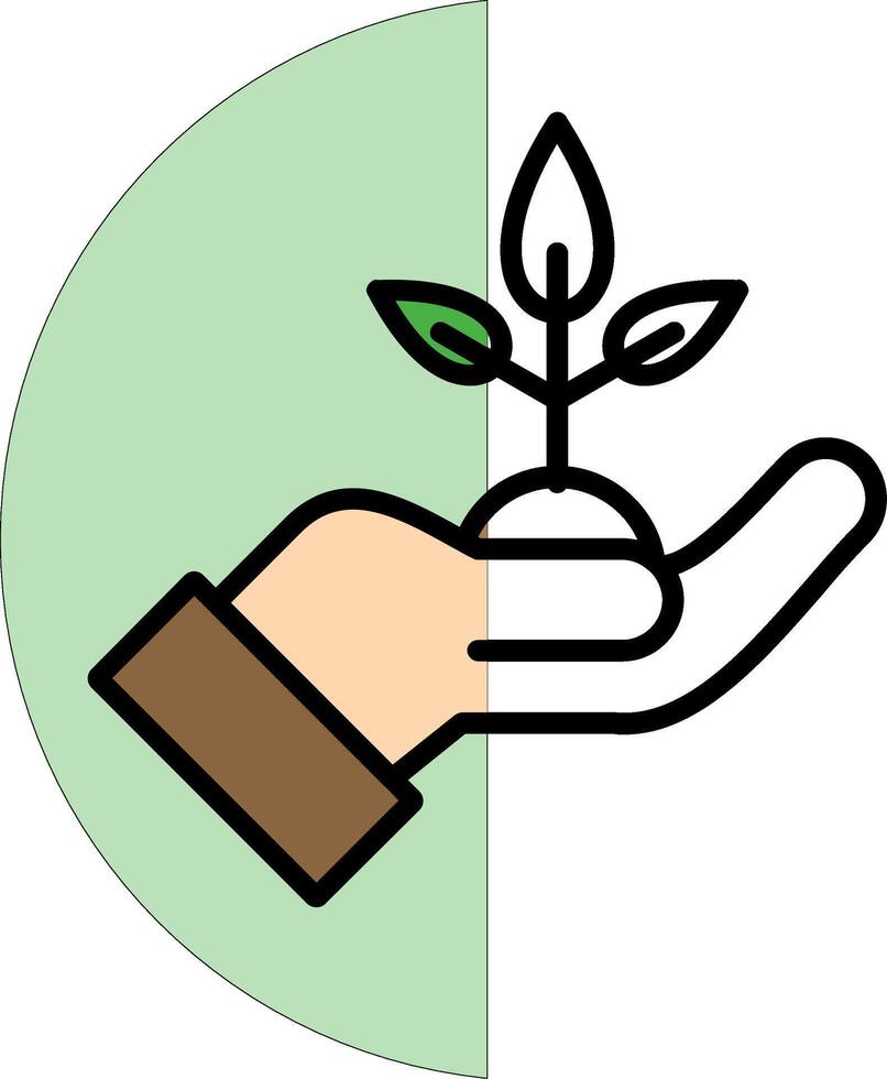 Save the Plant Filled Half Cut Icon vector