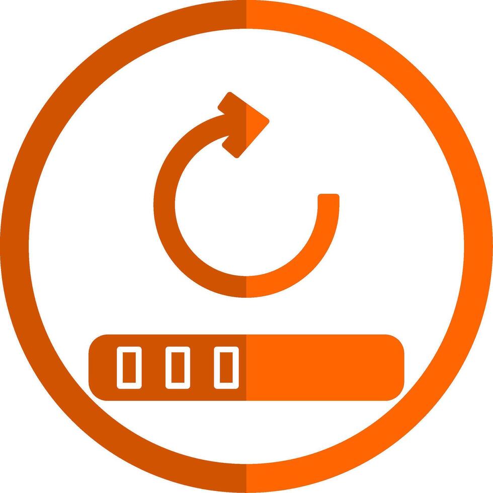 Loader Glyph Orange Circle Icon vector