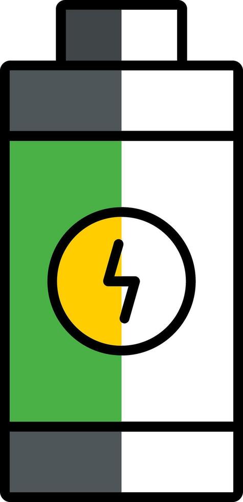 Battery Filled Half Cut Icon vector