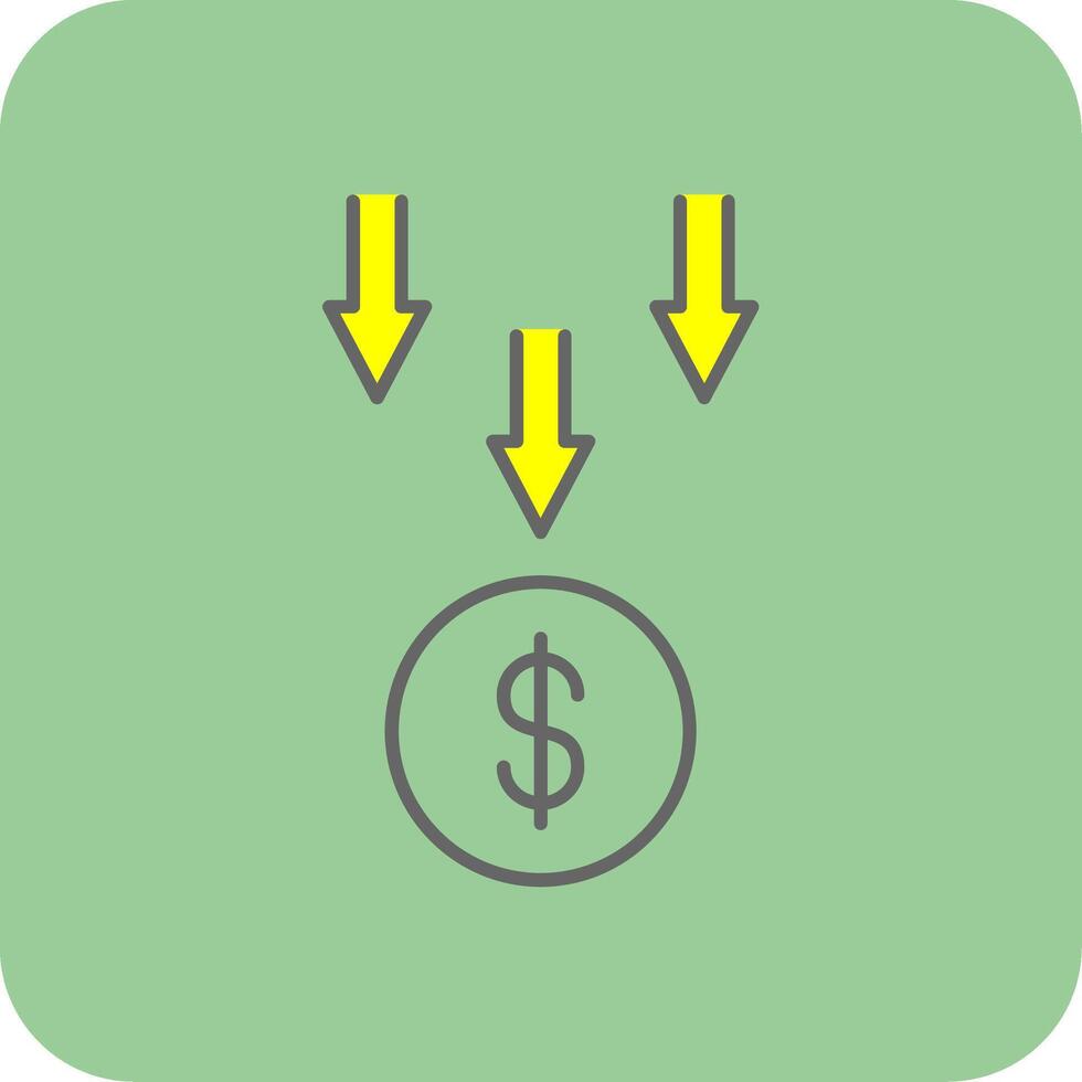 Bankruptcy Filled Yellow Icon vector