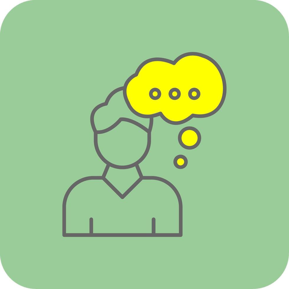 Dreaming Filled Yellow Icon vector