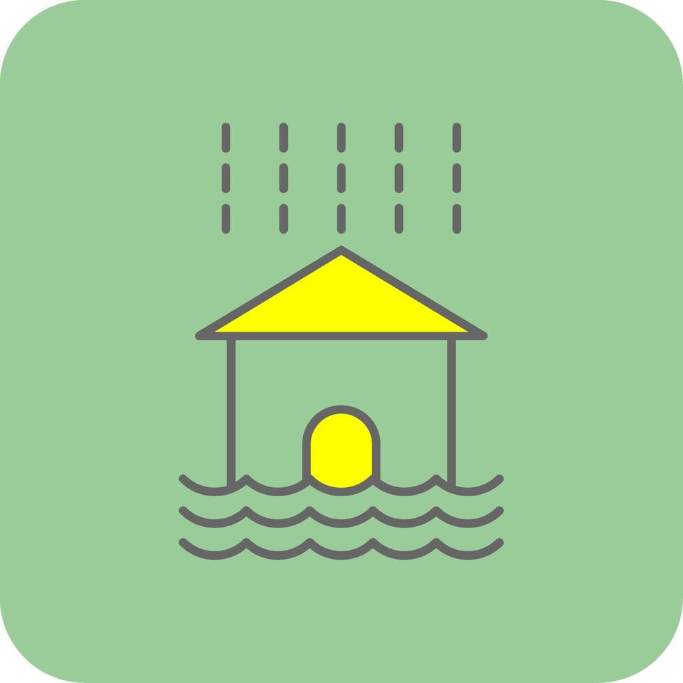 Flood Filled Yellow Icon vector