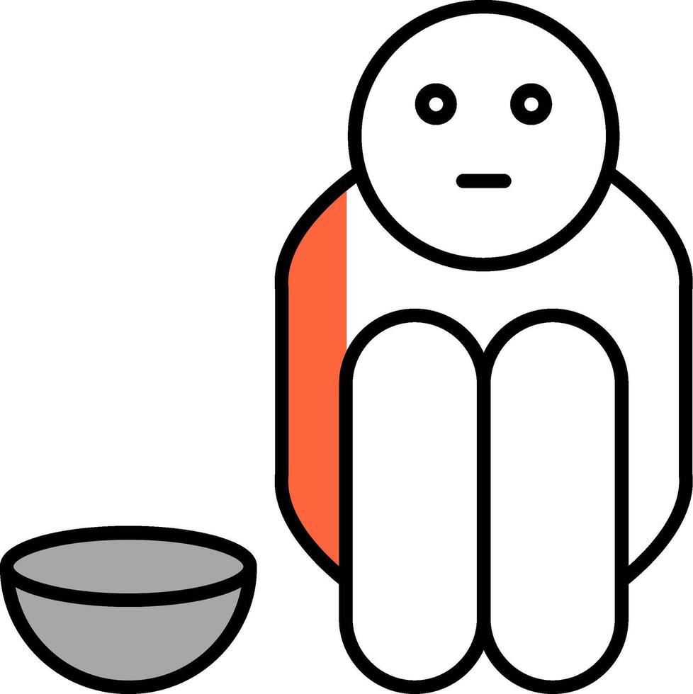 Hunger Filled Half Cut Icon vector