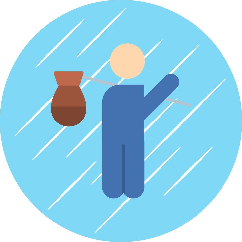 Refugee Flat Blue Circle Icon vector