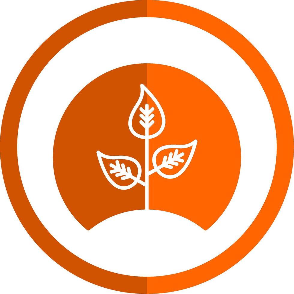 Eco Sprout Glyph Orange Circle Icon vector