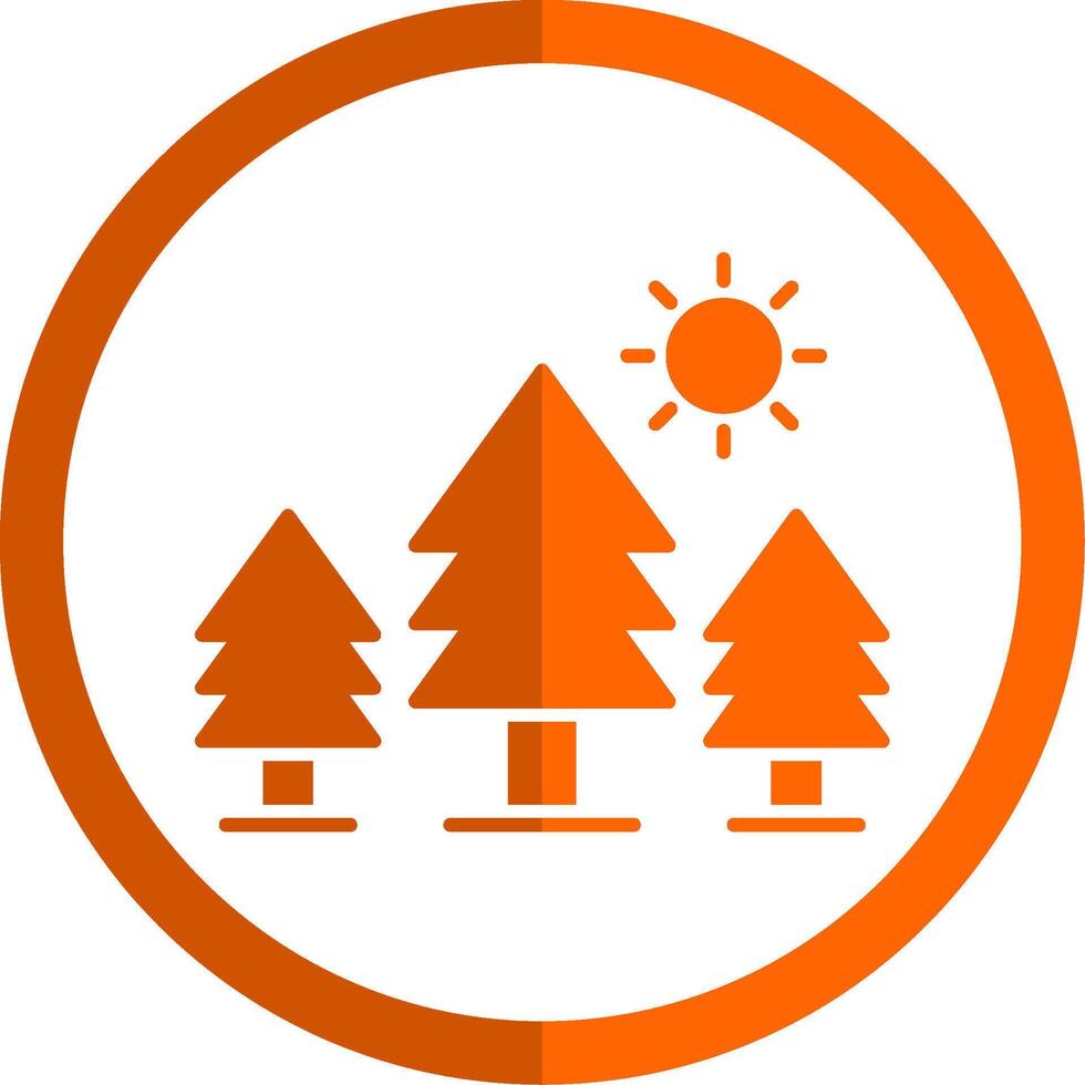 Pine Trees Glyph Orange Circle Icon vector
