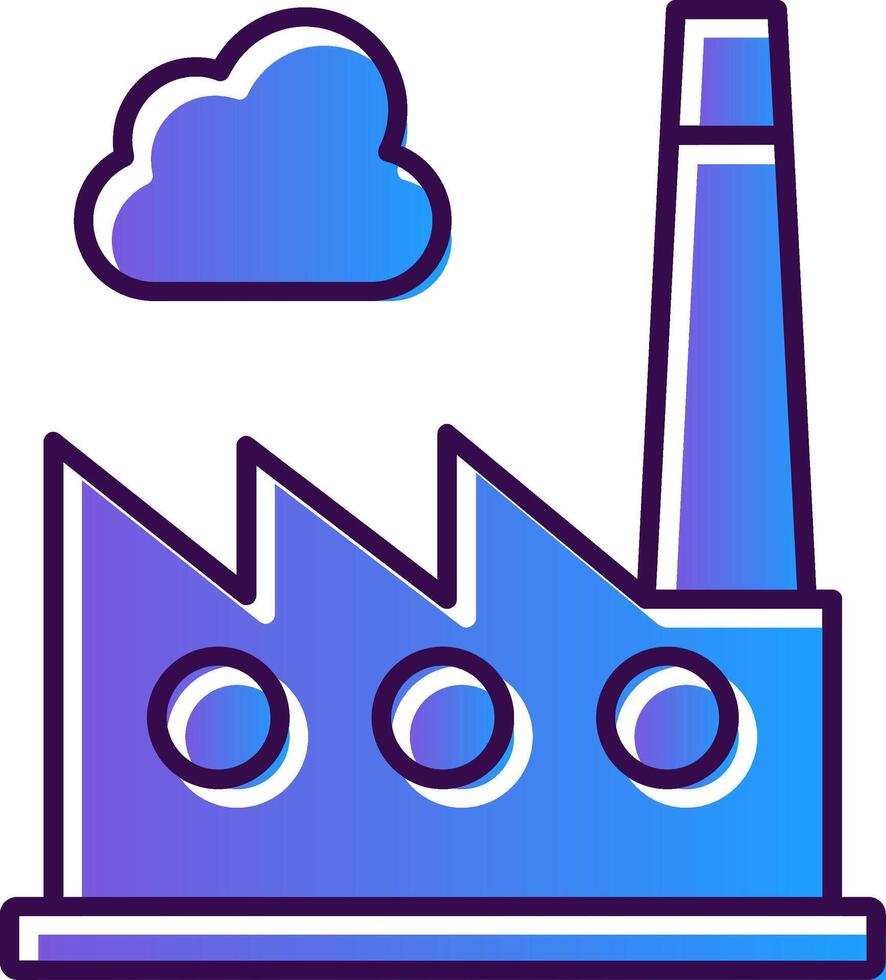 Factory Gradient Filled Icon vector