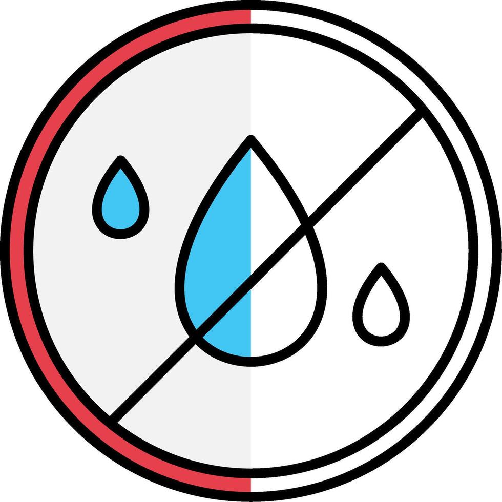 No agua lleno medio cortar icono vector